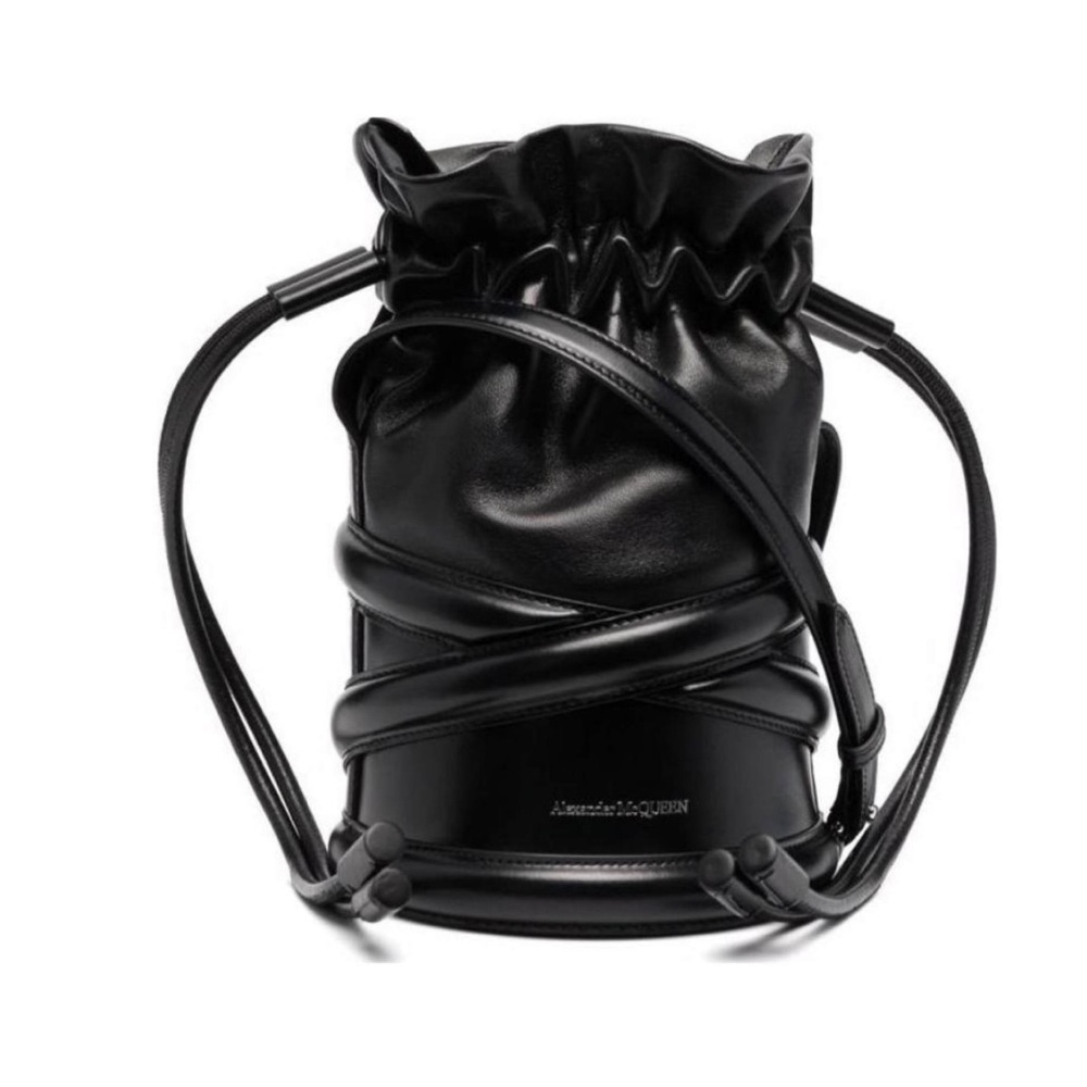 Alexander McQueen Calf leather drawstring bucket bag